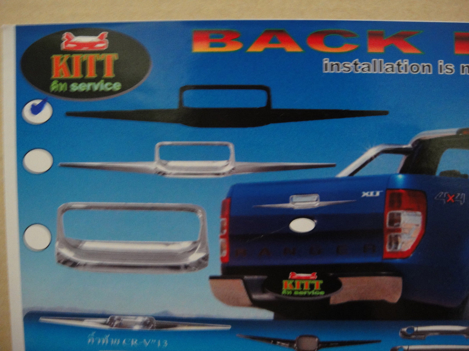 Set Matte Black Tailgate Handle Cover Trim For Ford Ranger T6 2011