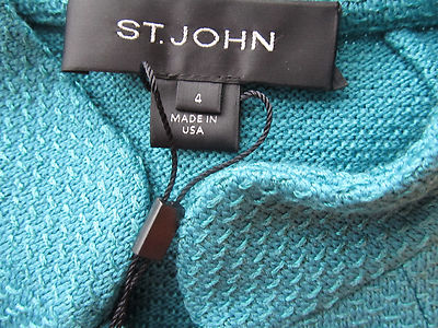 Pre-owned St John Knit Suit Skirt Jacket Verde Green Size 4