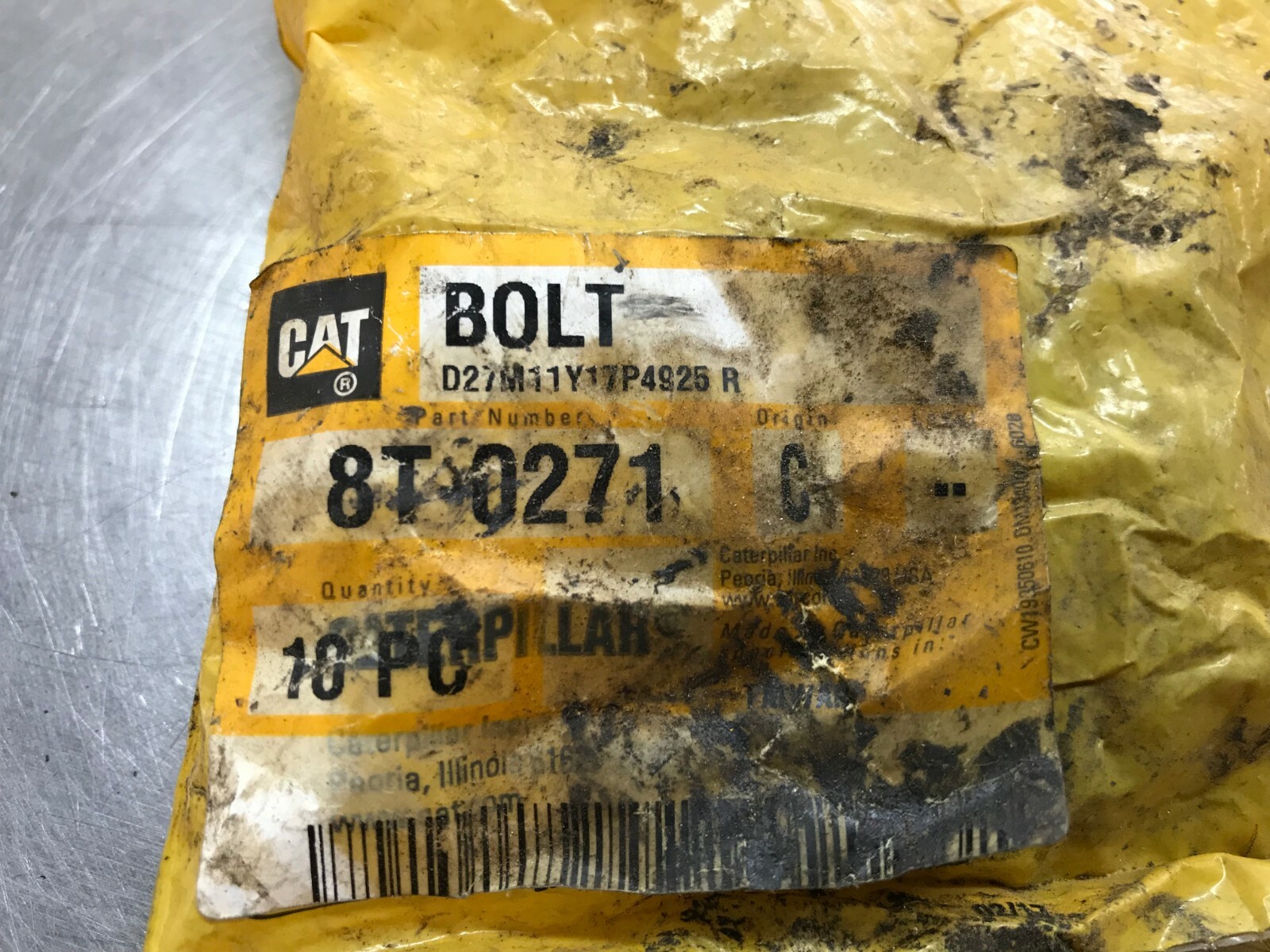 8T0271 GENUINE CAT SOCKET HEAD BOLT QTY of 2 Bolts