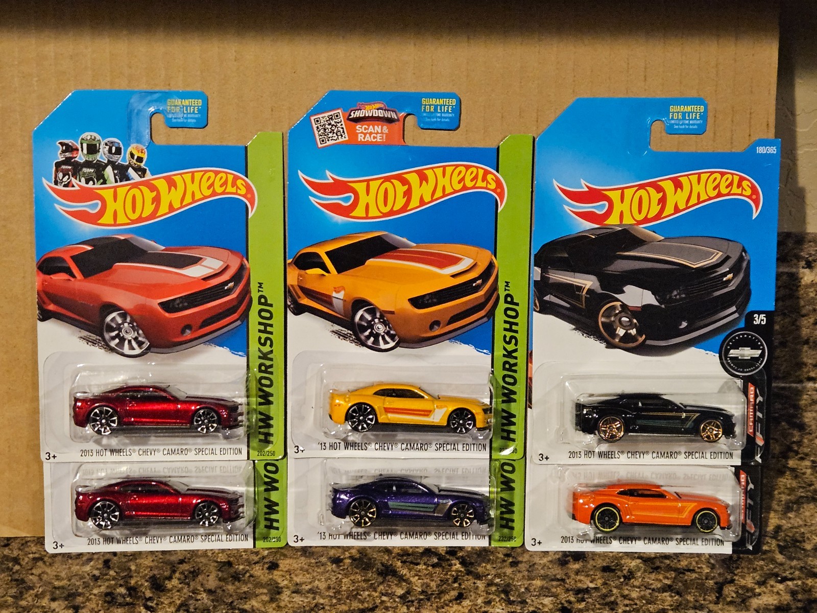 Hot Wheels Lot of 6 2013 Chevy Camaro Special Edition Red