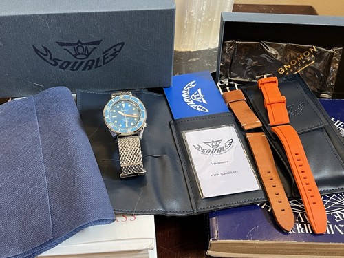 Squale 1521 50 Atmos BLUE Sunburst Polished 2 extra leather Squale 1521 50 Atmos BLUE Sunburst Polished 2 extra leather