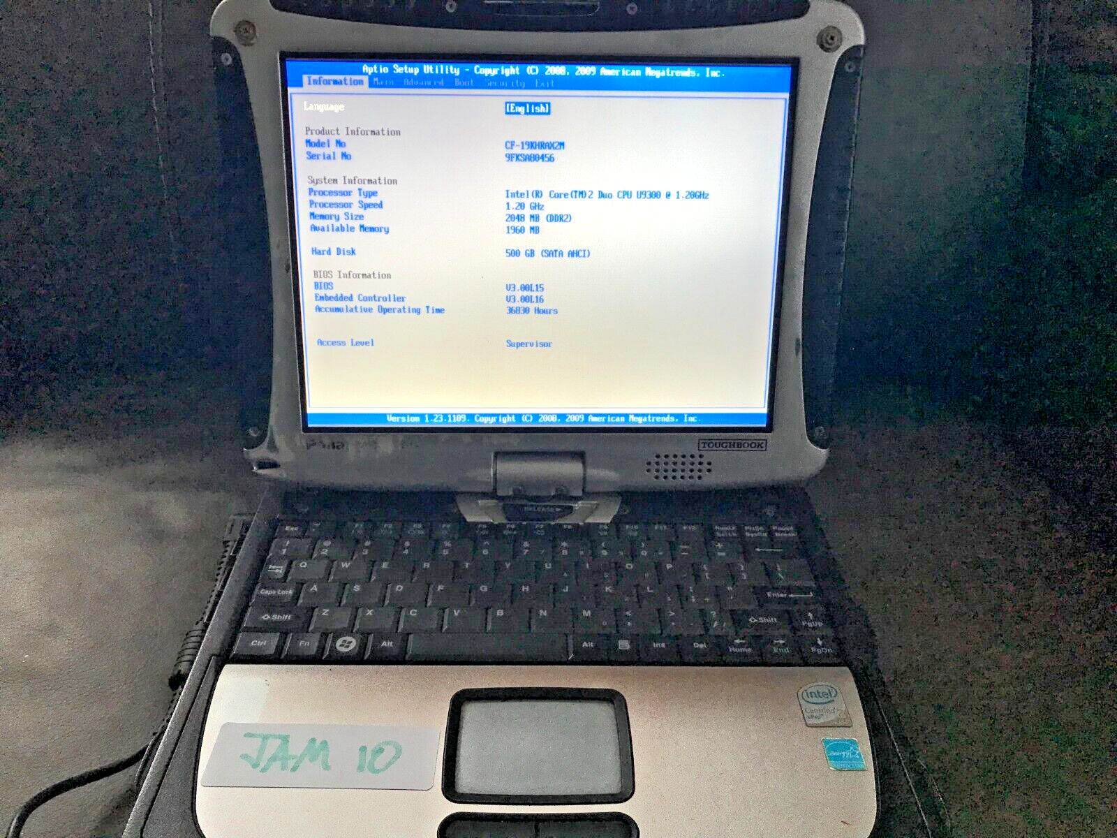 Panasonic Toughbook CF-19 MK3 1.2GHZ 2GB RAM BOOT TO BIOS NO