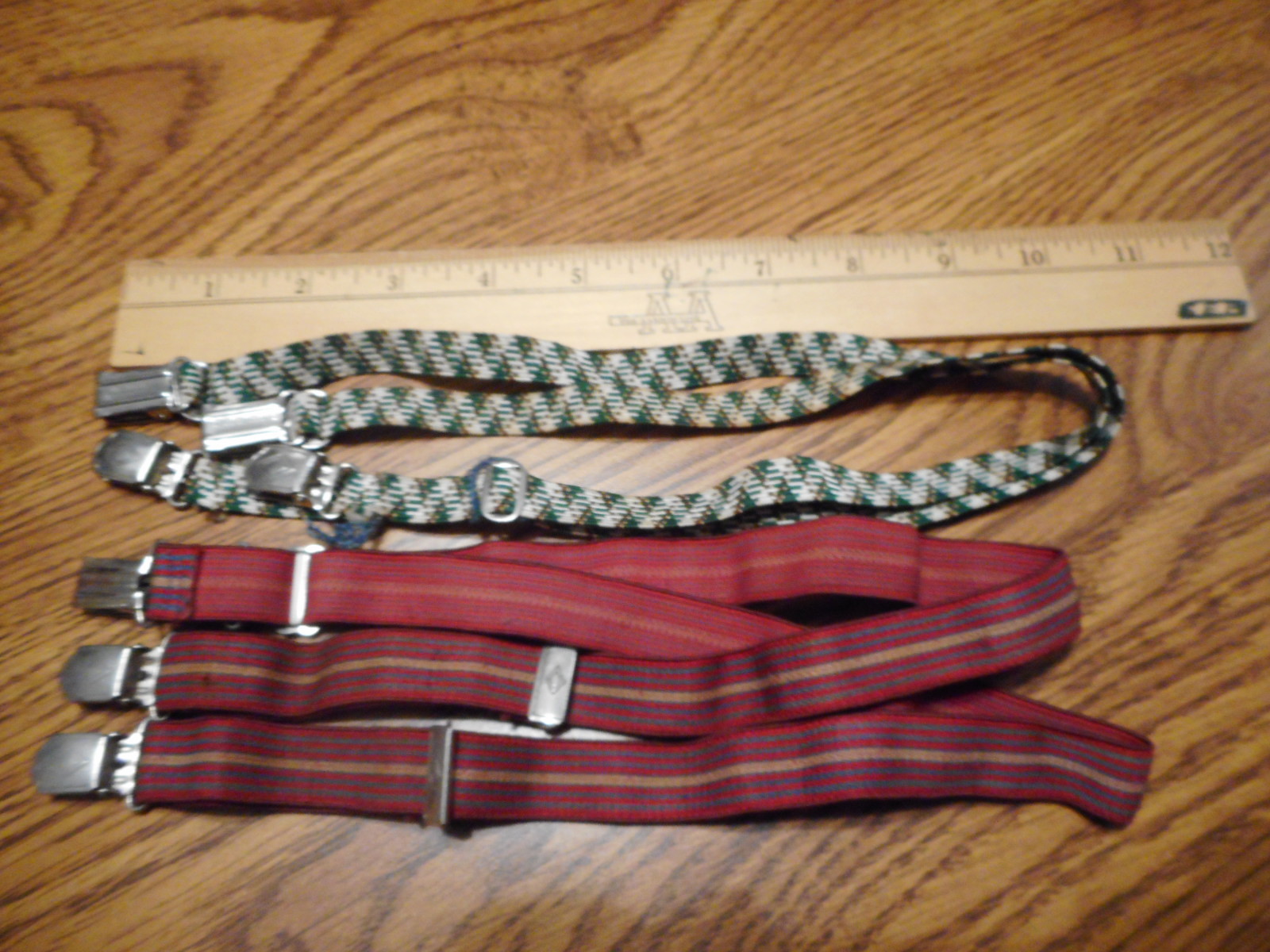 VINTAGE BOY'S SUSPENDERS 1950'S 2 Pair Red 24