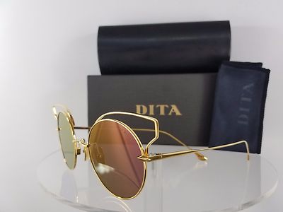 Pre-owned Dita Brand Authentic  Sunglasses Believer 23008-a-gld-52mm Gold Frame In Violet Pink Reflection Mirrored