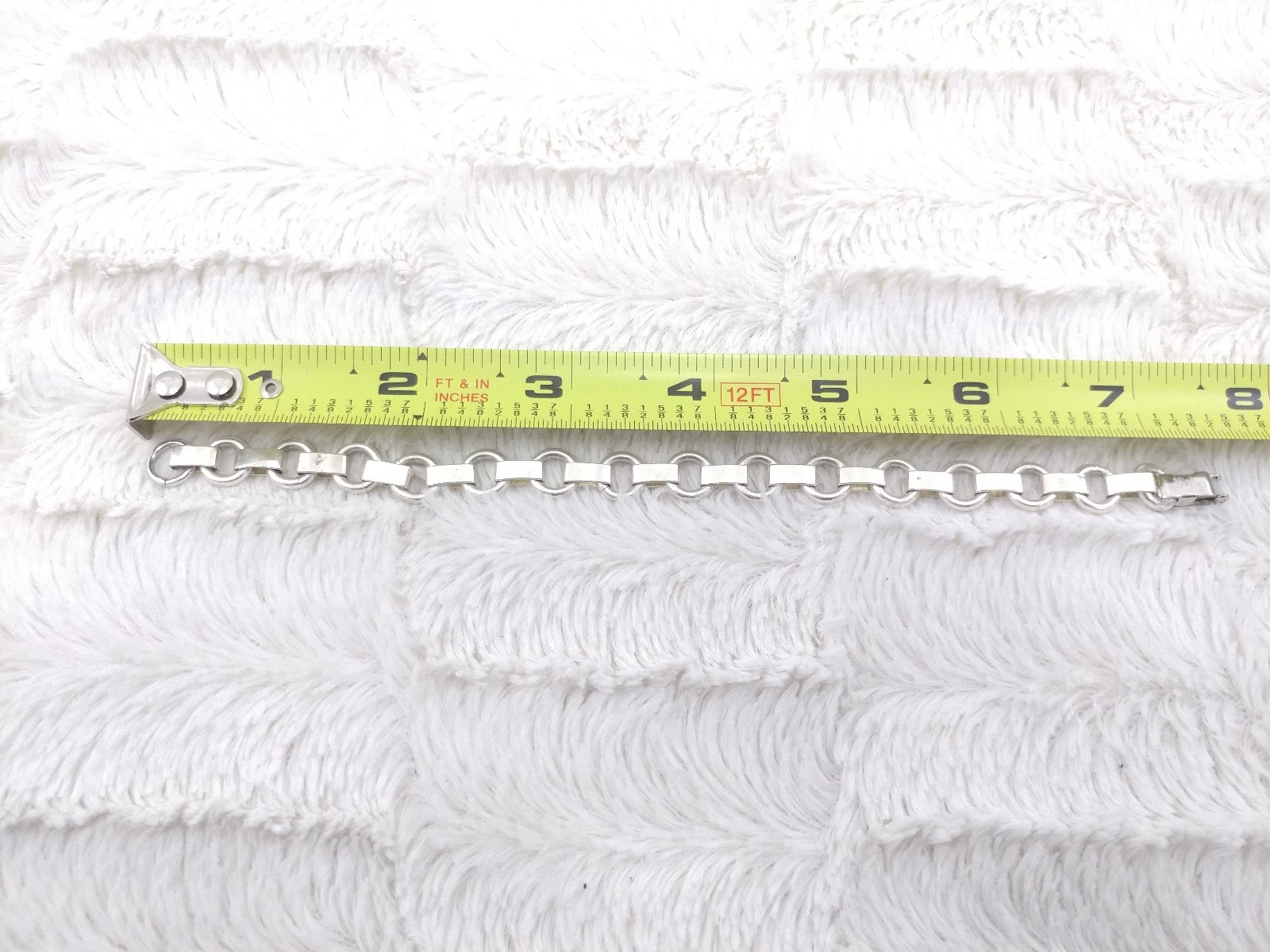 Lot of 3 Solid Copper Silver Chain Charm Bracelets NON Tarnish 7.5