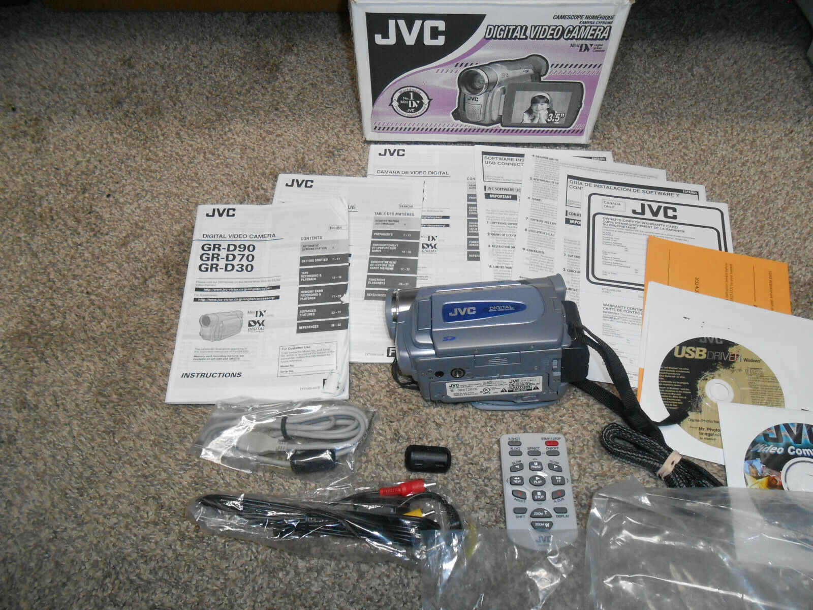 JVC GR-D90U mini DV Digital Video Camera Camcorder - AS-IS, For Parts, Error E03 JVC GR-D90U mini DV Digital Video Camera Camcorder - AS-IS, For Parts, Error E03