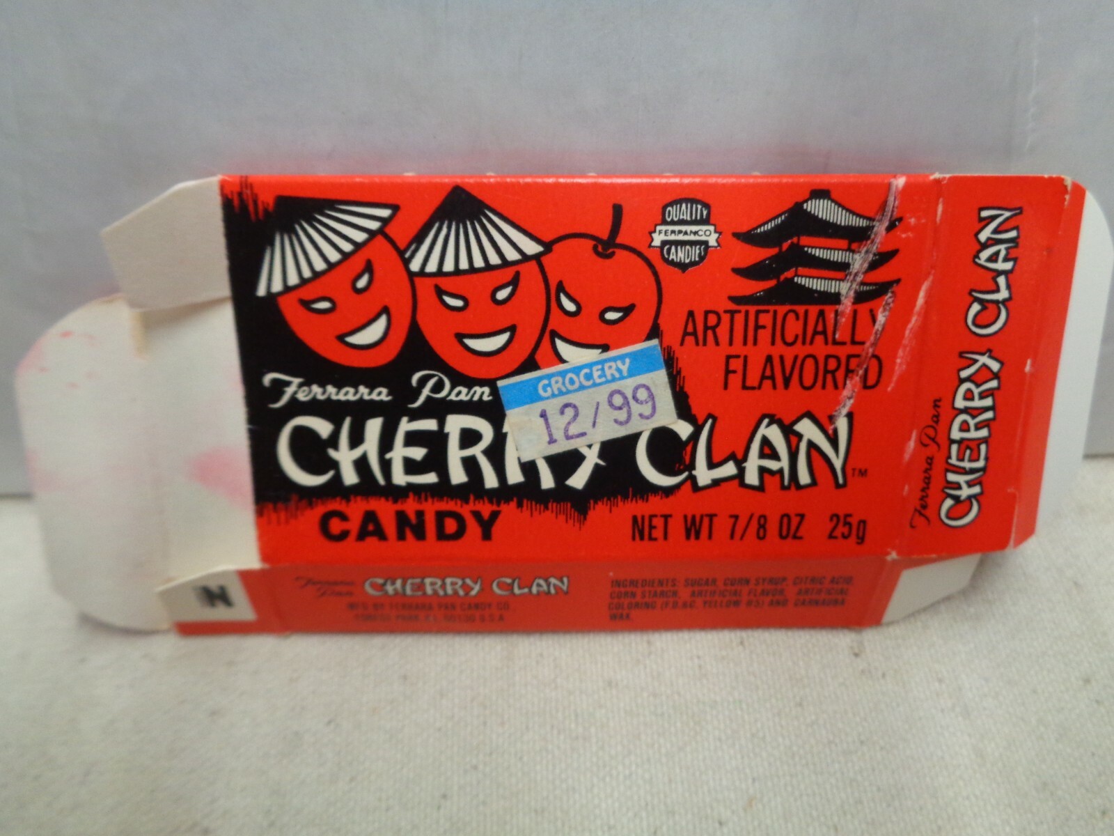 Ferrara Pan CHERRY CLAN candy box empty small size 1979 1981 Vintage