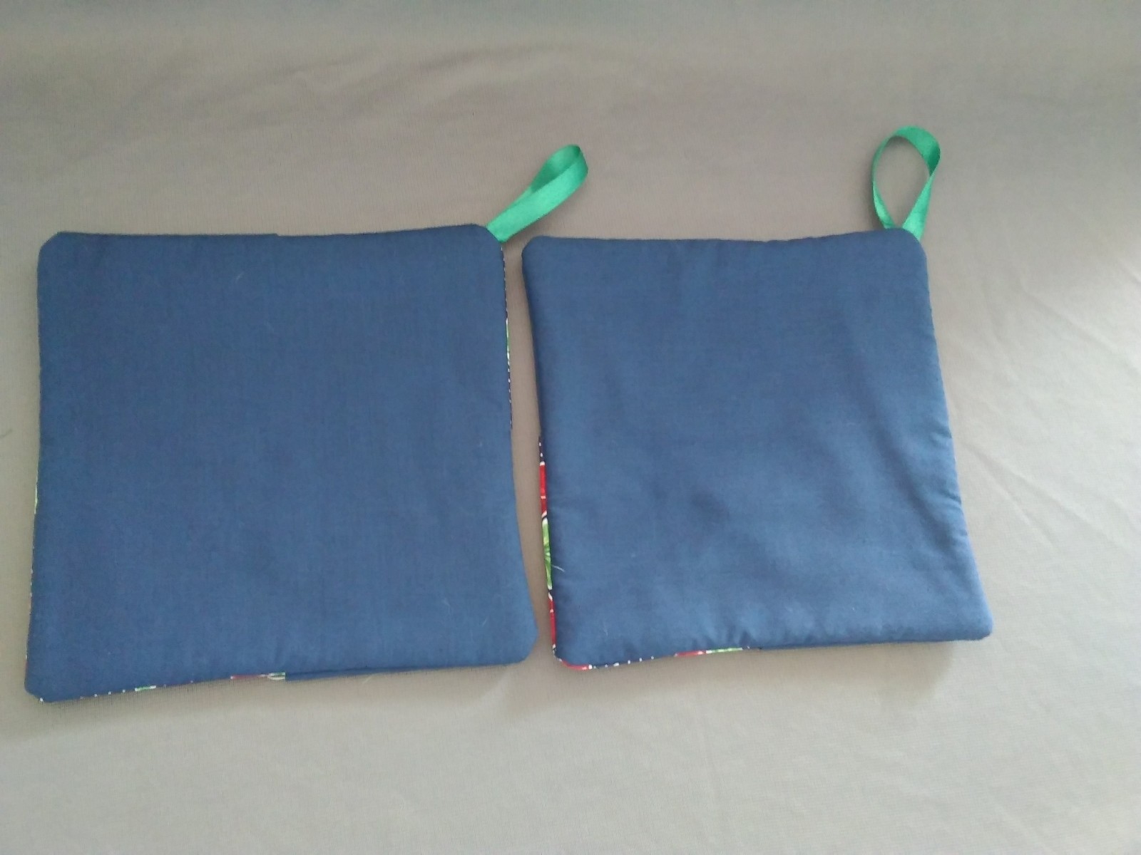 Handmade Cotton Kitchen Hanging Towel and Insulated Potholders - Cherry Pattern