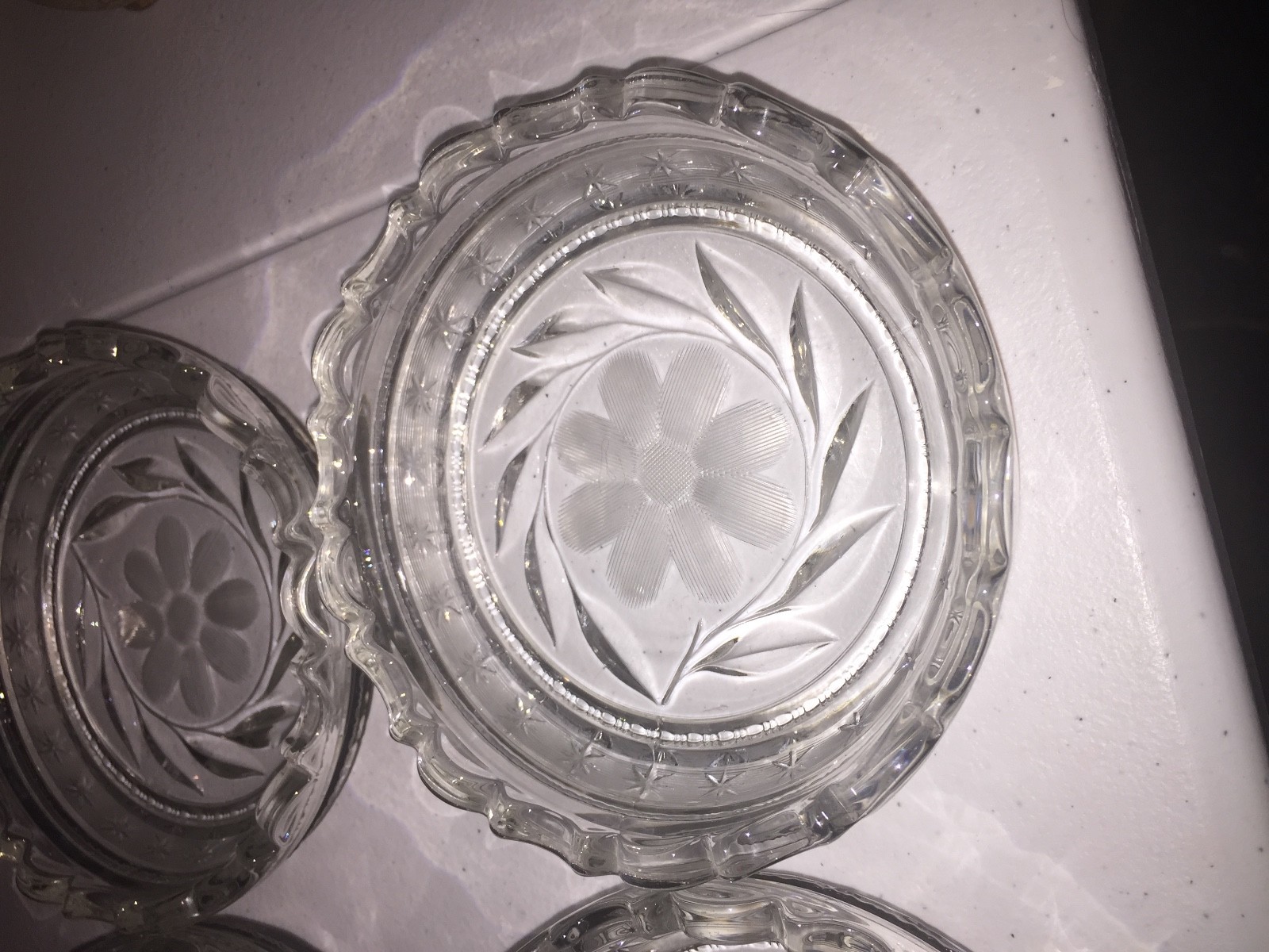 SET OF 4 EAPG COPPER WHEEL CUT BERRY BOWLS  5