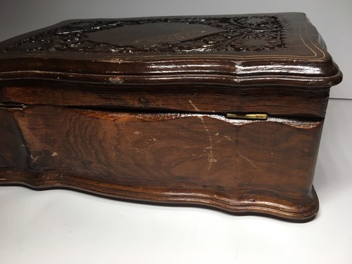 Antique Ornate Carved Wood Box 11