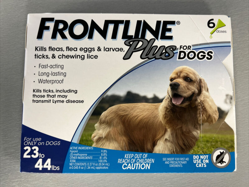 Genuine FRONTLINE Plus Flea and Tick Treatment for Med Dogs 23-44 lbs  6 Doses