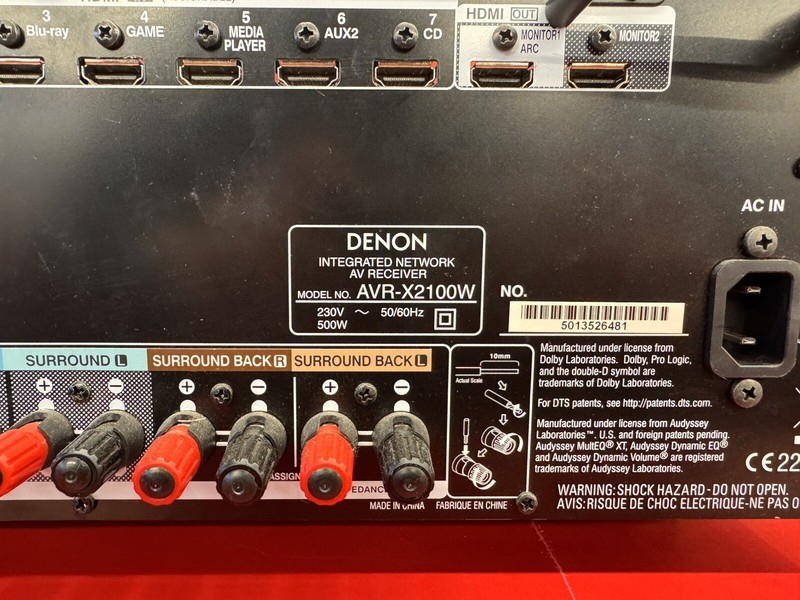Denon Avr-X2100w - Ampli Home CinÃ©Ma 7.2 - Noir ProblÃ¨Me De Bouton Pour Le Sons