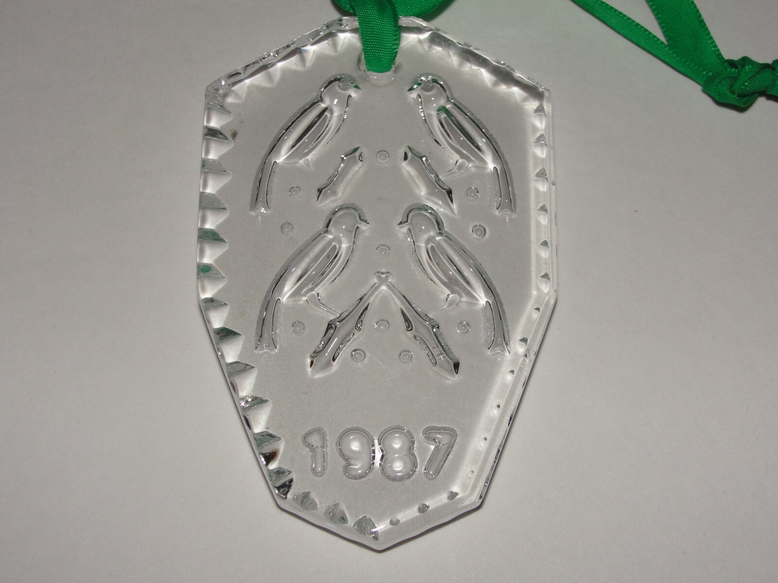 Waterford Crystal 12 Days of Christmas 1987 Four Calling Birds Ornament in Box