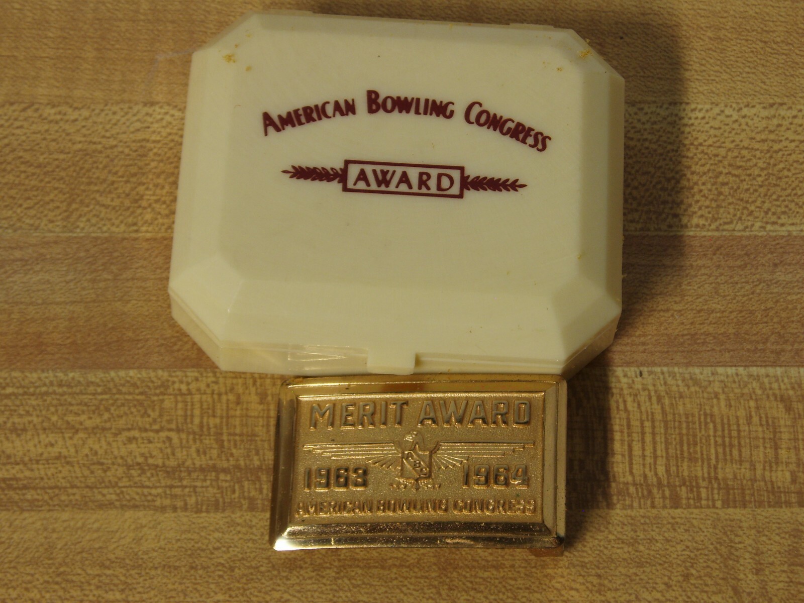 Vintage American Bowling Congress Merit Award 1963 1964 in case
