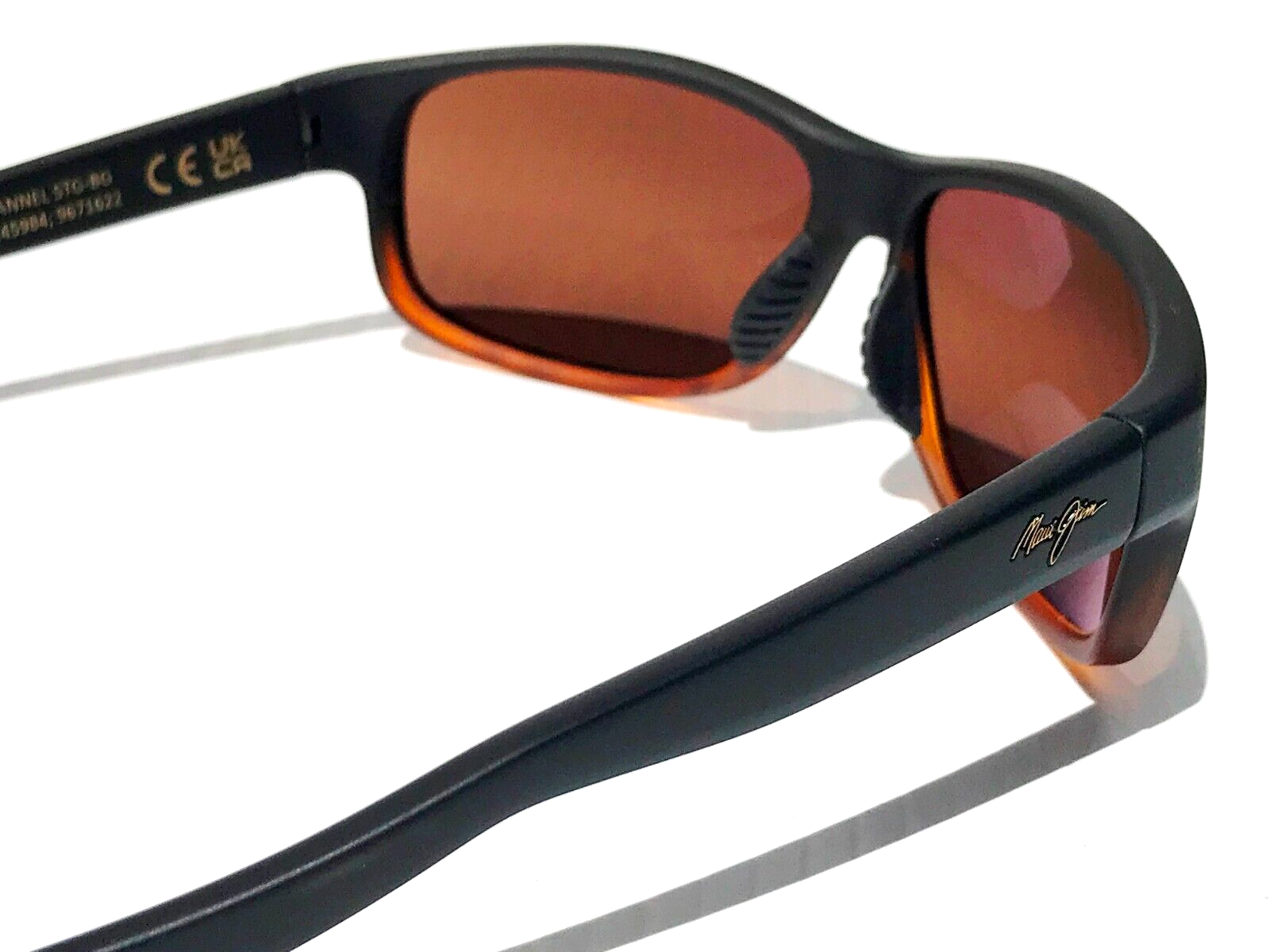 Pre-owned Maui Jim Kaiwi Channel Brown Stripe Polarized Bronze Glass Sunglass H840-25c