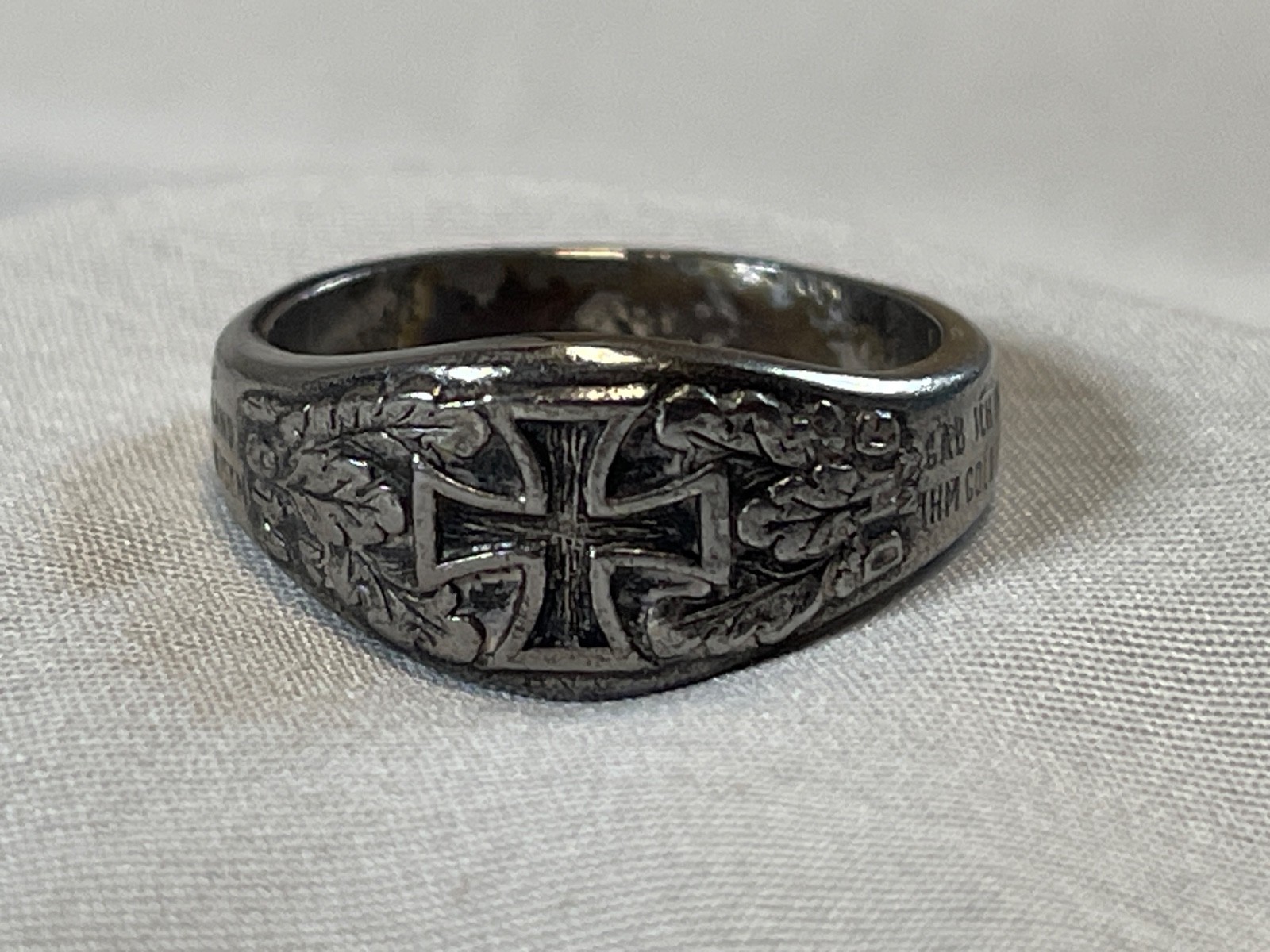 Antique PRE WWI 1914 DHG German Iron Cross Ring RARE Steel