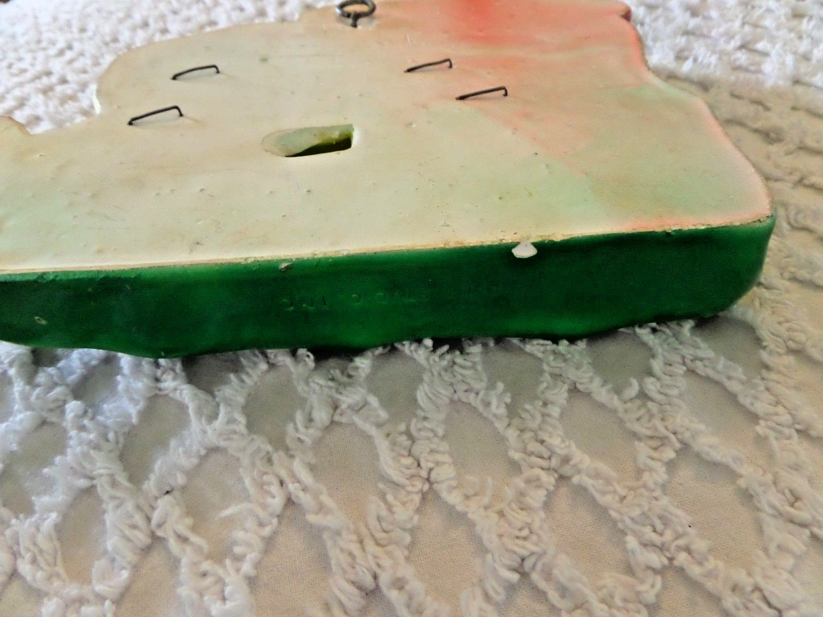 Vtg Chalkware Note pad holder Yellow Bird & House 1954 Miller Studio