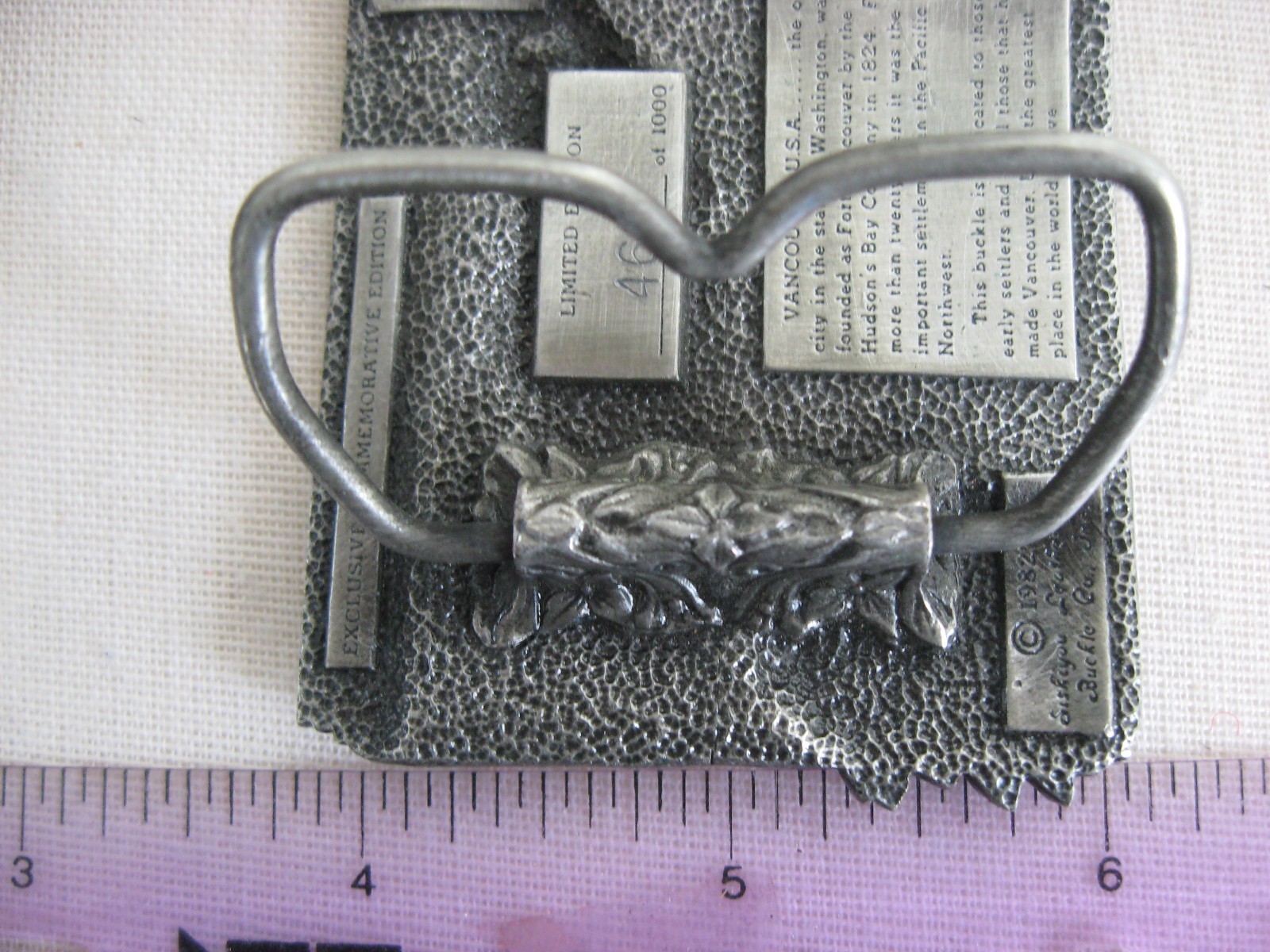 1982 Siskiyou Belt Buckle Vancouver Washington 465/1000 Commemorative