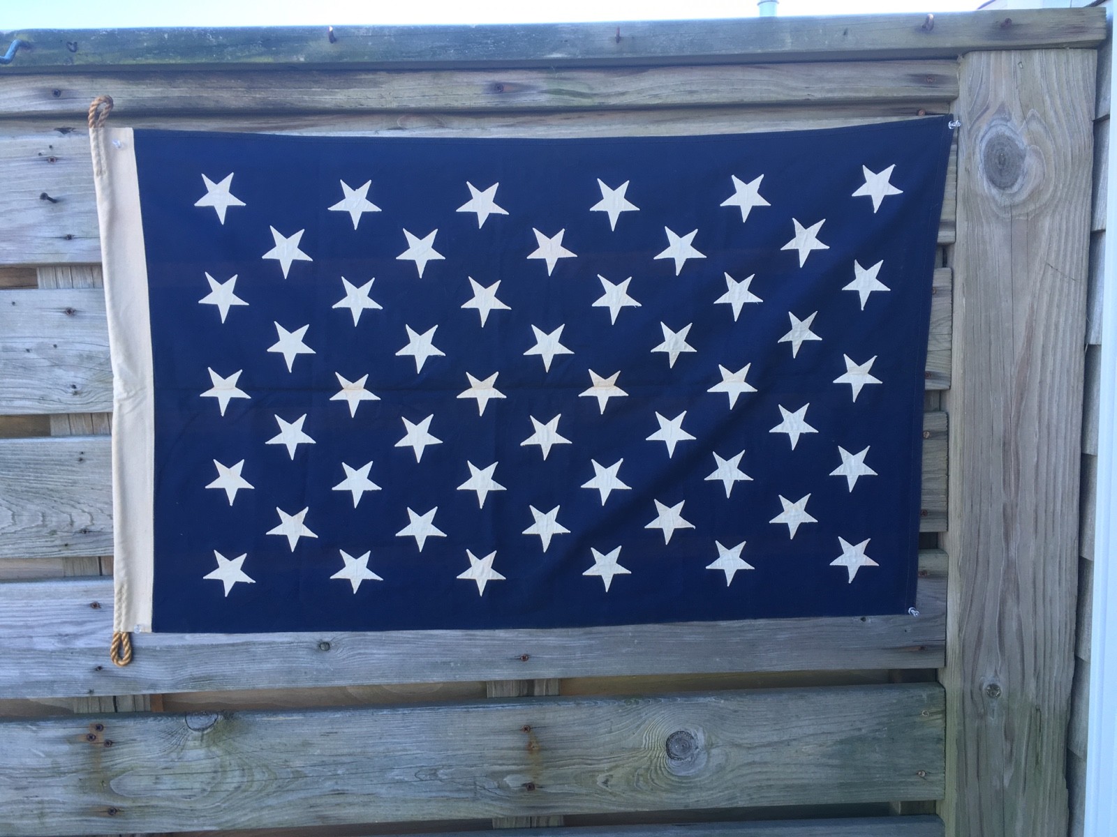 RARE VINTAGE, NAVY 50 STAR UNION JACK FLAG. 1960 - 75  ERA 2 FEET X 3 FEET.
