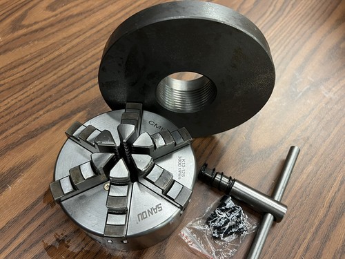 5” 6-JAW SELF-CENTERING LATHE CHUCK w L00 Semi-finish Adapter Free Ship USA