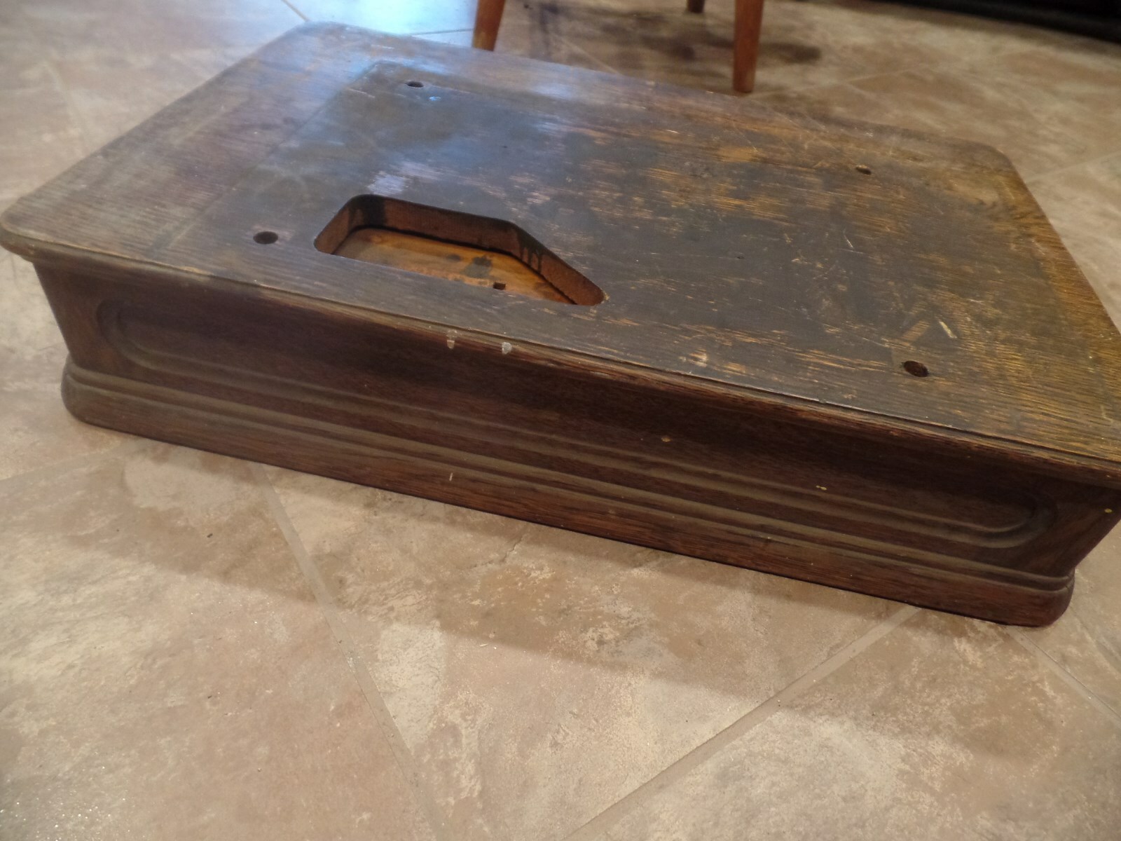 ANTIQUE OAK WOOD NATIONAL CASH REGISTER BASE WITH CASH DRAWER