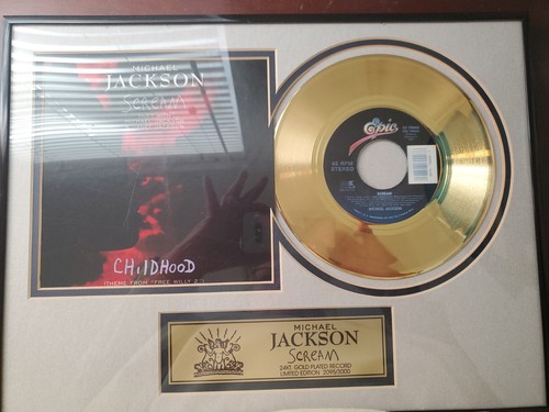 MICHAEL JACKSON SCREAM 24KT GOLD PLATED RECORD LIMITED