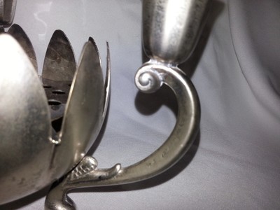 F.B. Rogers Italy silver co. silverplate lotus flower centerpiece with frog  #