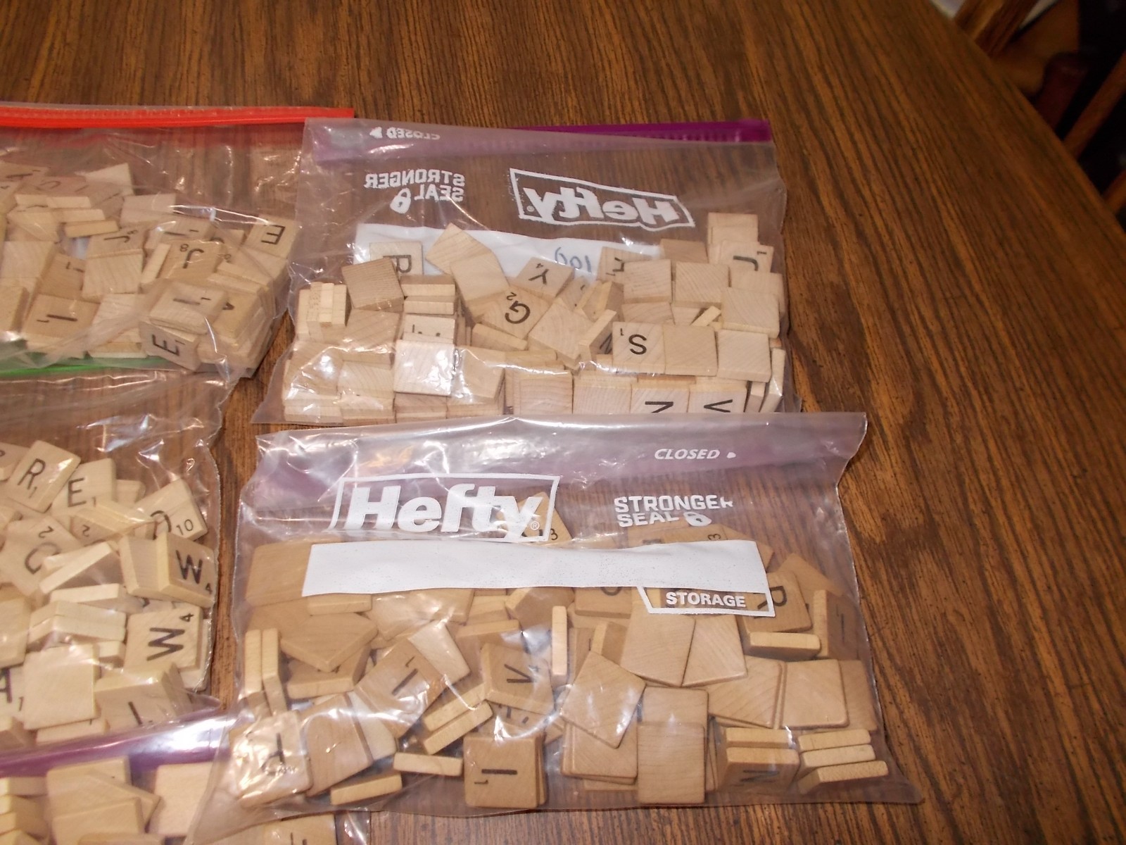 HUGE  Lot of 1000 Wood Scrabble Tiles from 10 different games FREE Ship