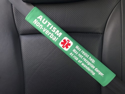 Autism Non-verbal Medical Alert Seat Belt Cover ICE