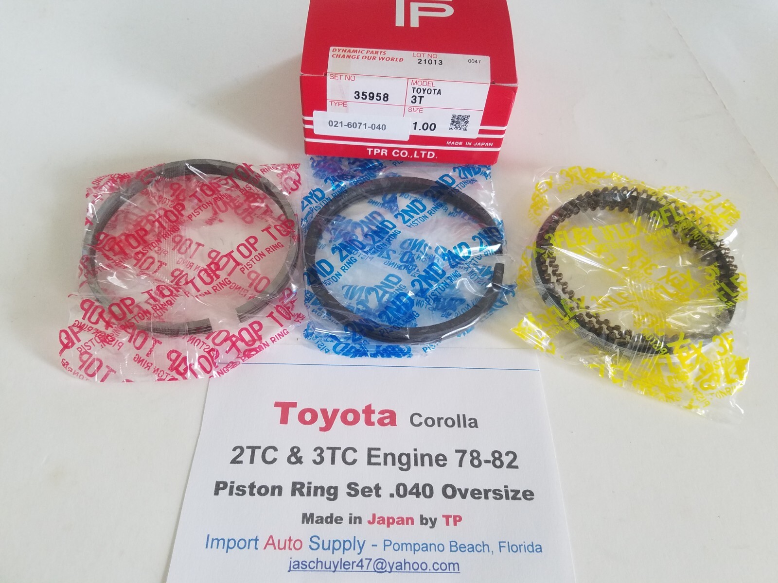 Toyota Corolla 2TC 78-79 & 3TC 80-82 +.040 Oversize Piston