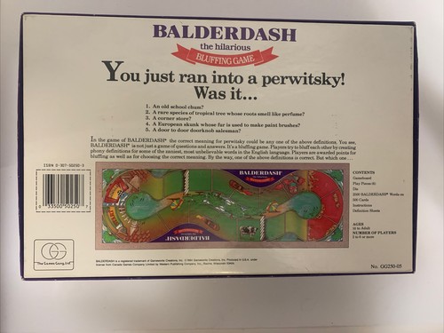 Balderdash The Hillarious Bluffing Board Game Vintage 1984 Complete