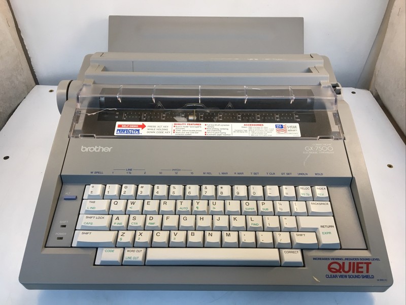 Brother typewriter photos of Brother GX7500 by year then serial number