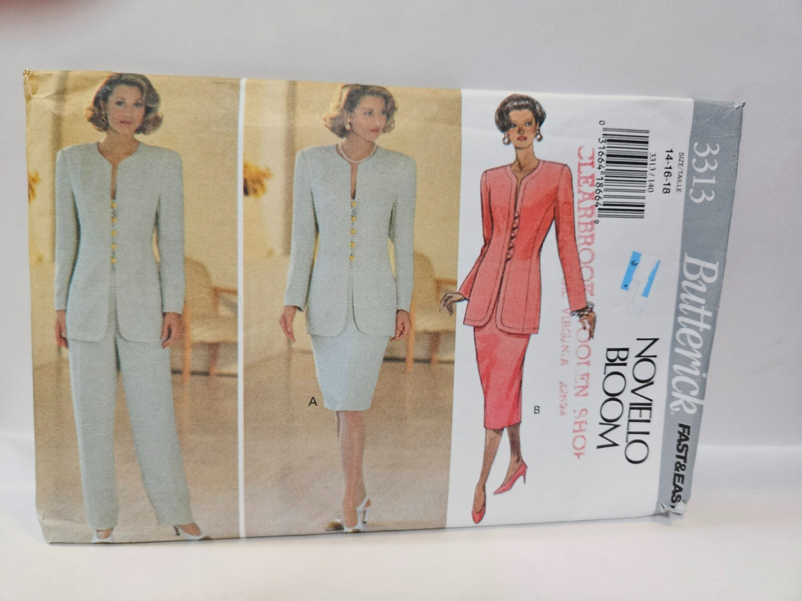 Butterick 3313 Size 14-18 Noviello Bloom Jacket, Skirt