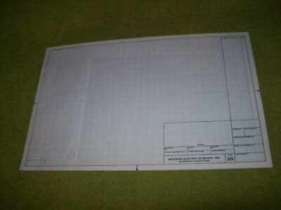 Vtg Western Electric Engineer of Manufacture design graph paper 12 sheets 17x11
