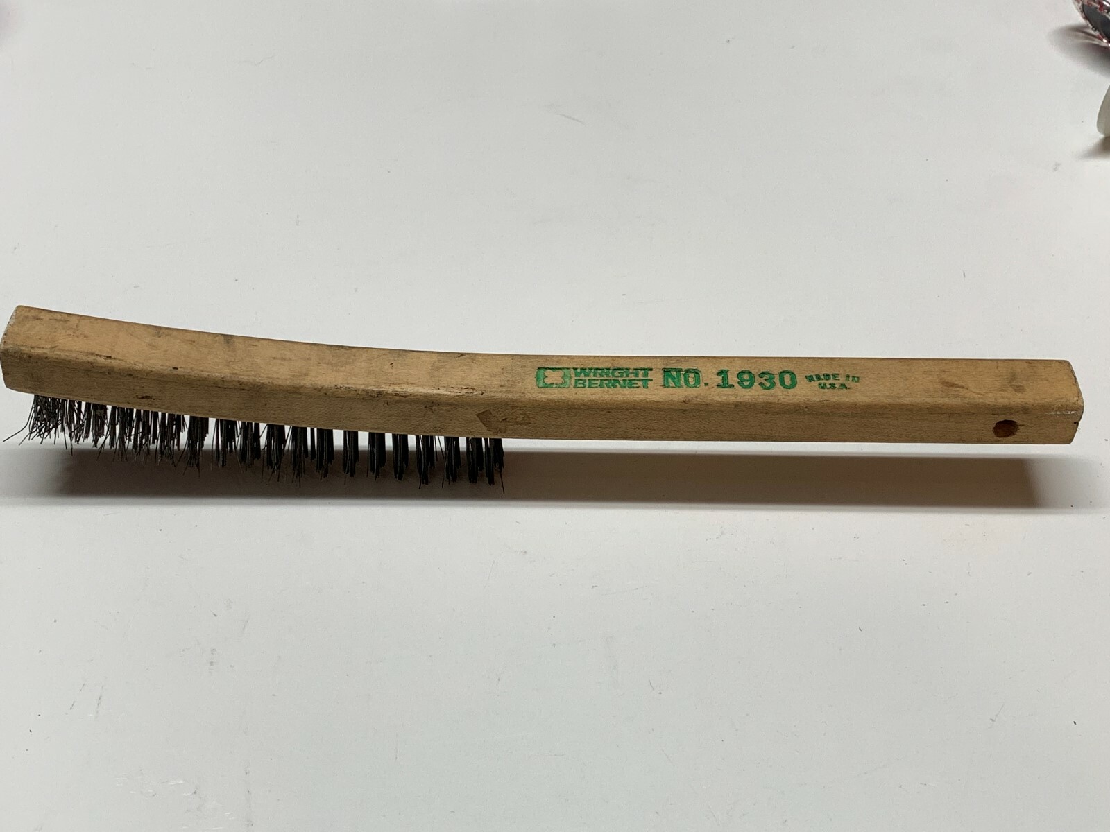 Vintage Wright Bernet No. 1930 Steel Wire Brush 14in Made in USA