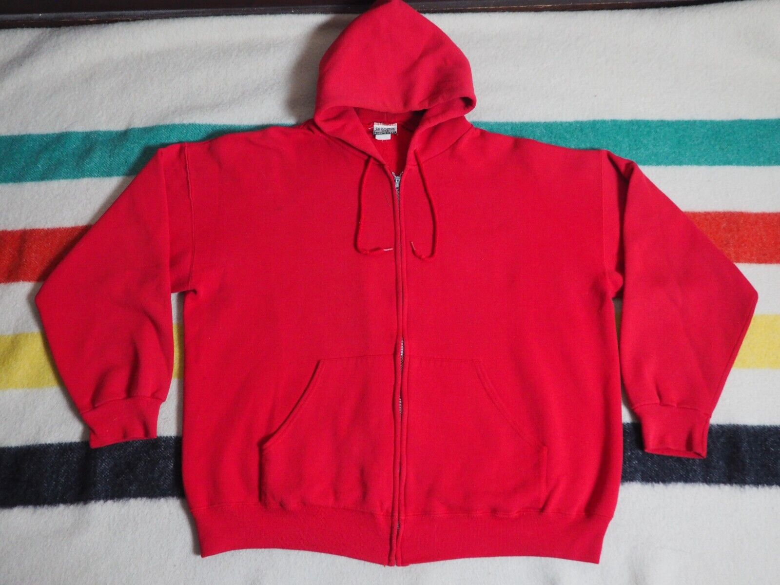 VTG 90s Lee Faded Red USA Made Full Zip Blank Essential