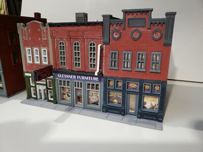 (1) '' S ''  SCALE,  DOWNTOWN BUILDING,  3 BUILDINGS IN ONE  3D PRINTED 1/64  1:64
