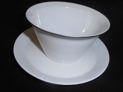 Vintage Rosenthal  Studio-linie Germany White Gravy Ladle, Platinum Trim