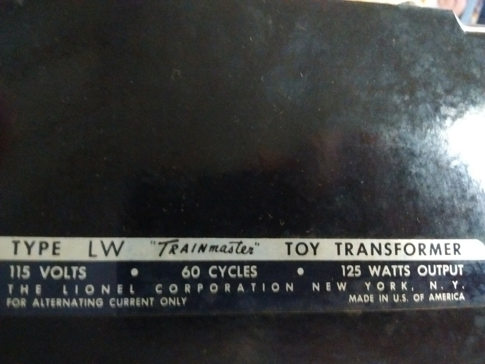 VINTAGE LIONEL TYPE LW 125 WATTS TRAIN MASTER TRANSFORMER With  BOX