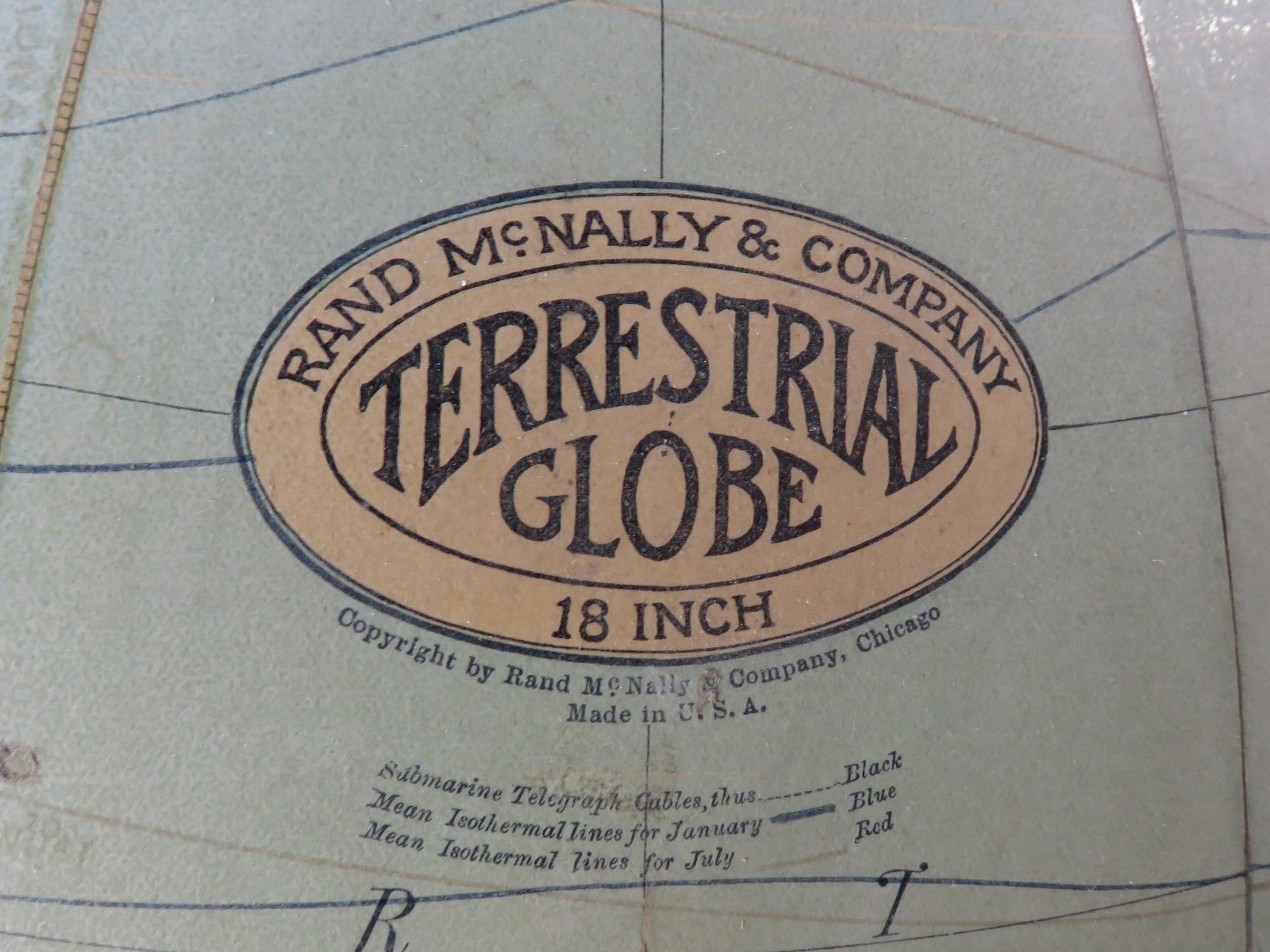 Antique Terrestrial Globe Rand McNally 18