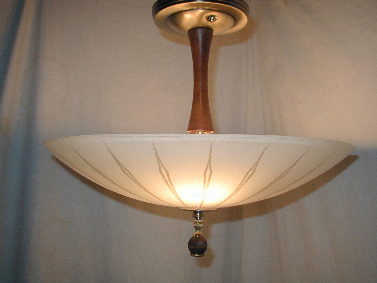 VTG 60s STARBURST SPUTNIK SPACE AGE GLASS SHADE MCM CHANDELIER 4 LIGHT FIXTURE