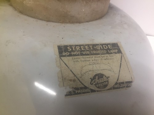 Vintage Wheeler Boston Oval  Industrial Grey Enamel Porcelain Light