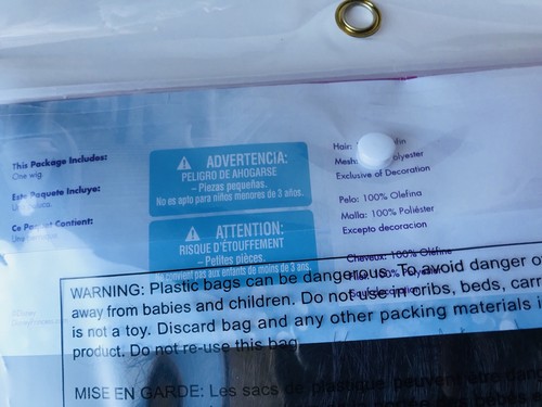 Child's Girls Disney Princess Jasmine Aladdin Black Wig Costume Accessory