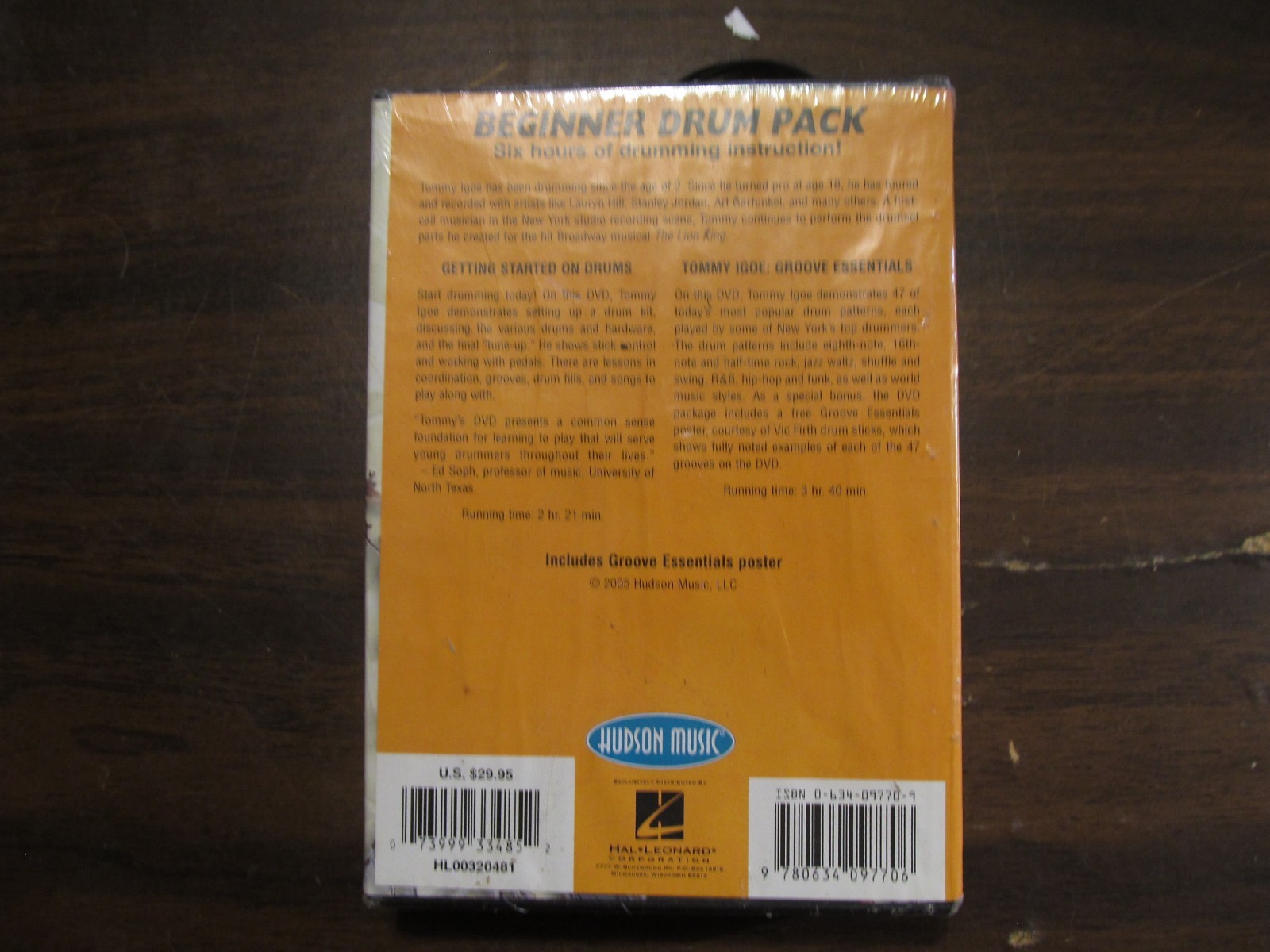 Beginner Drum Pack -  2 DVDS -- Tommy Igoe - Getting Started + Groove Essentials