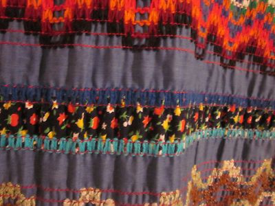 Vintage Fabric with Ruching Topstitching Patchwork Embroidery by FLAIR Union Lab