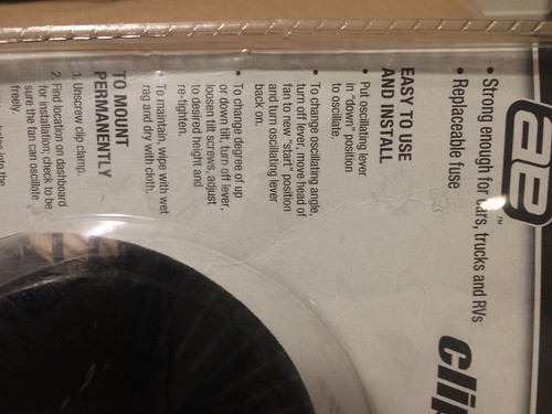 Auto Expression Clip On Oscillating Fan #83106 Brand New