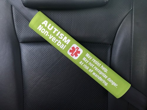 Autism Non-verbal Medical Alert Seat Belt Cover ICE