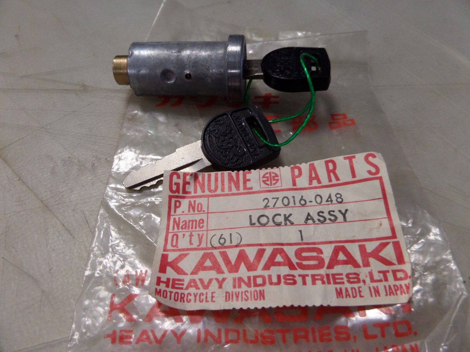 NOS Kawasaki OEM Steering Lock Assy Keys #766 1977-1981