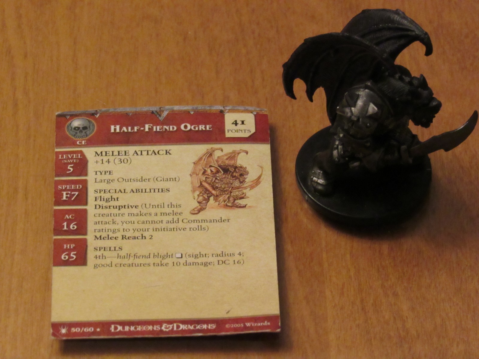 D&D Mini Underdark Half-Fiend Ogre - with Card