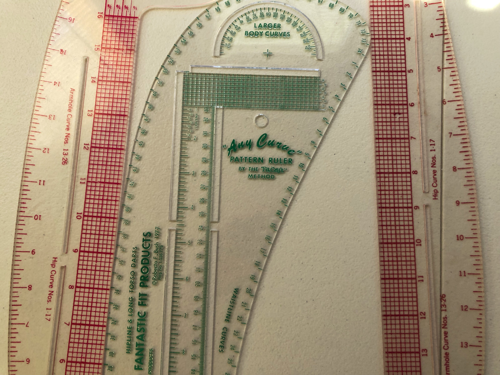 3 Sewing Body Curve Plastic Templates Hipline & Torso Armhole Curves